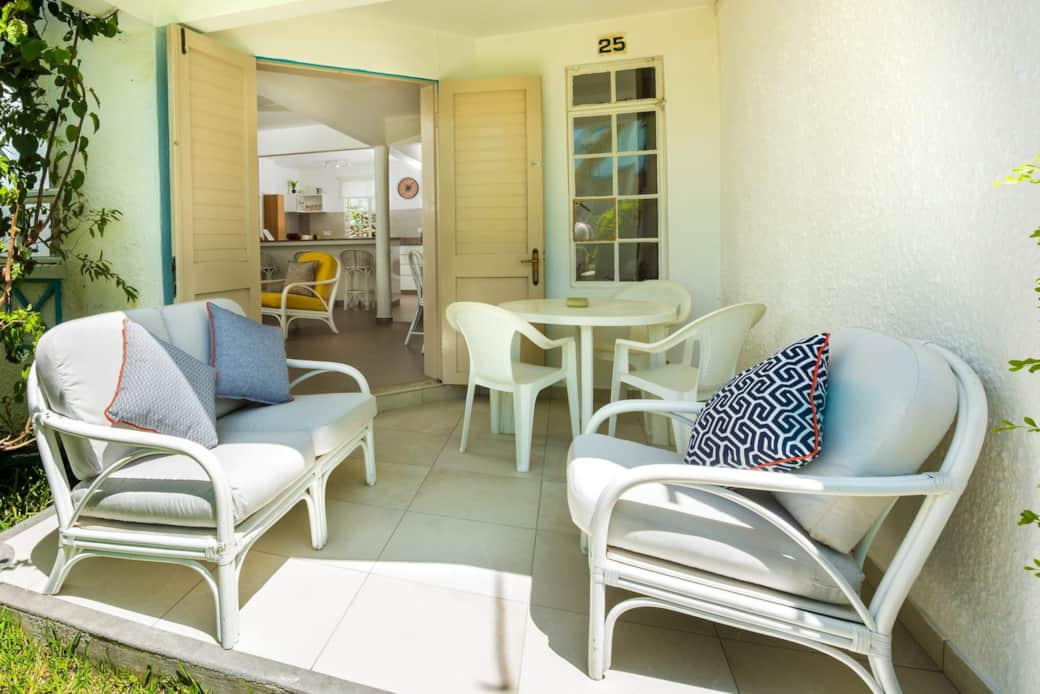 Terrace with sofa and small dining table Terrace with sofa and small dining table
