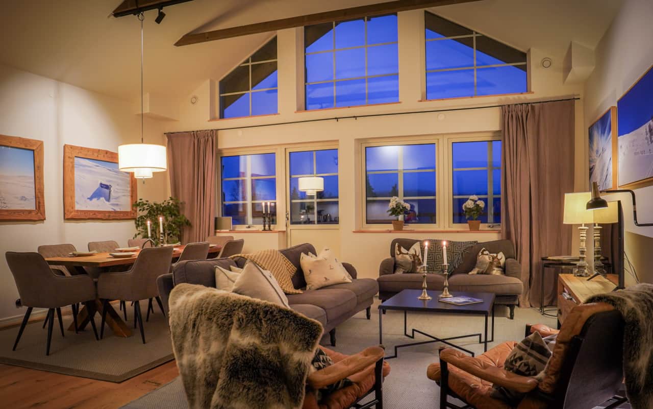 Kitchen, Living room and entrace to balcony