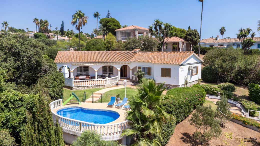 The villa with private pool.