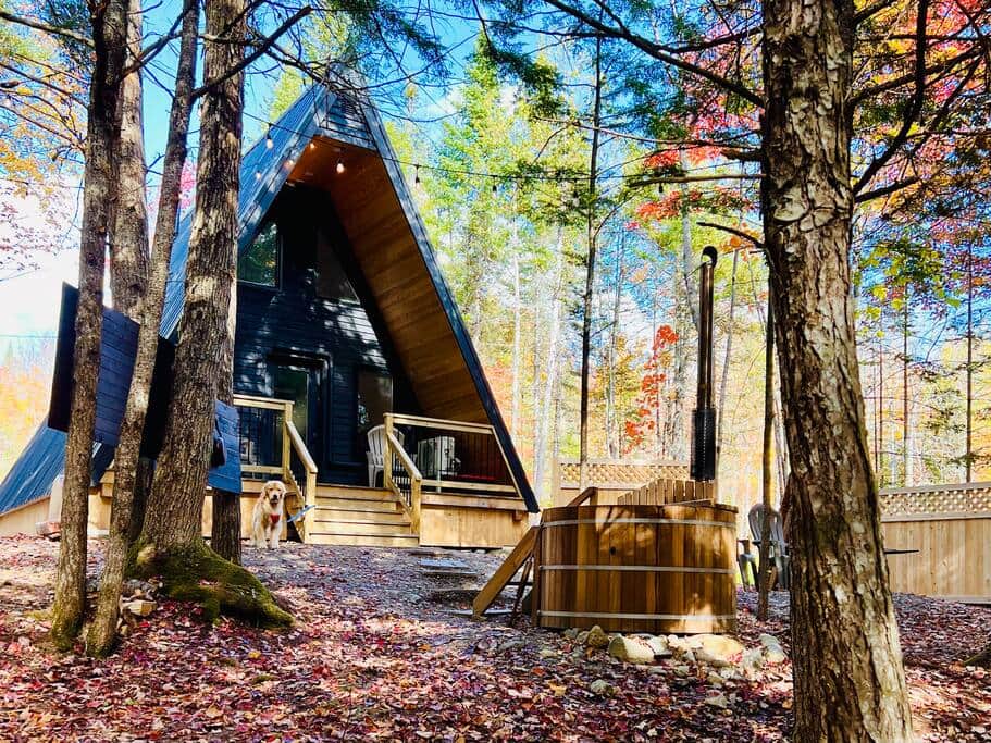 Front of Cabin Fall Foliage