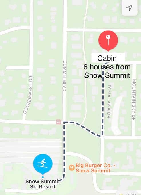 Dont shuttle, wait in long lines, pay for parking, just walk 6 house distance to Snow Summit