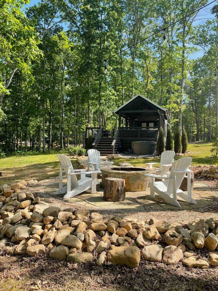 Private fire pit on property 