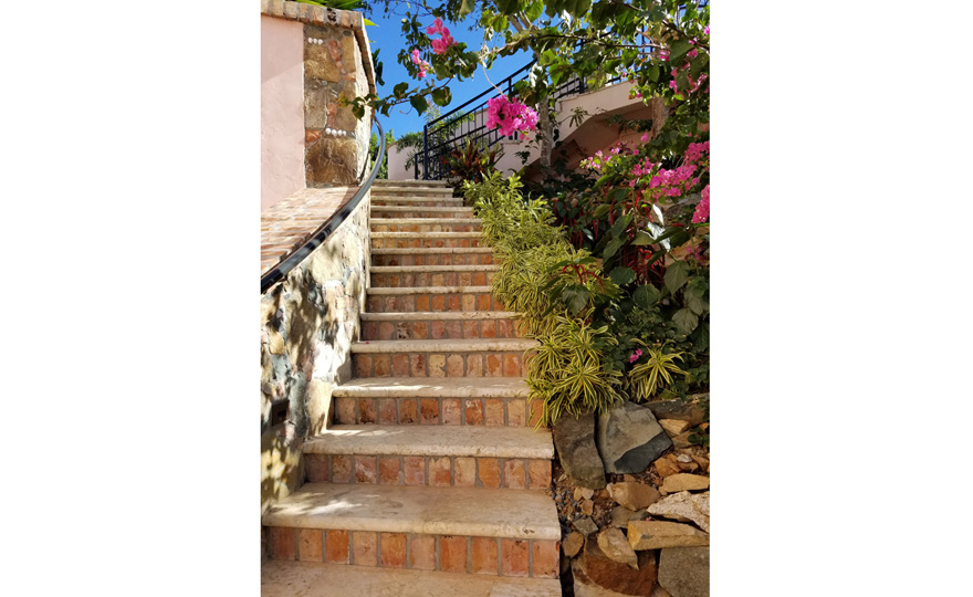 Looking up the private stairway