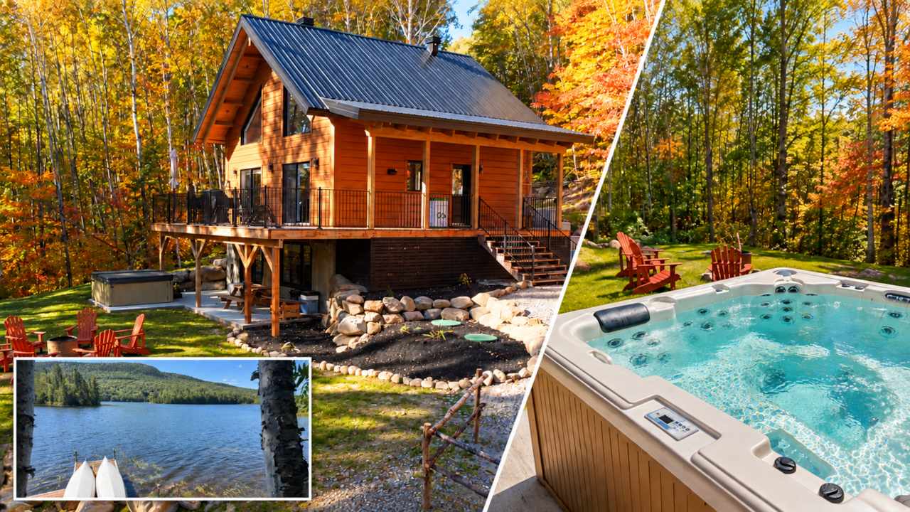 Chalet, spa et lac en vignette