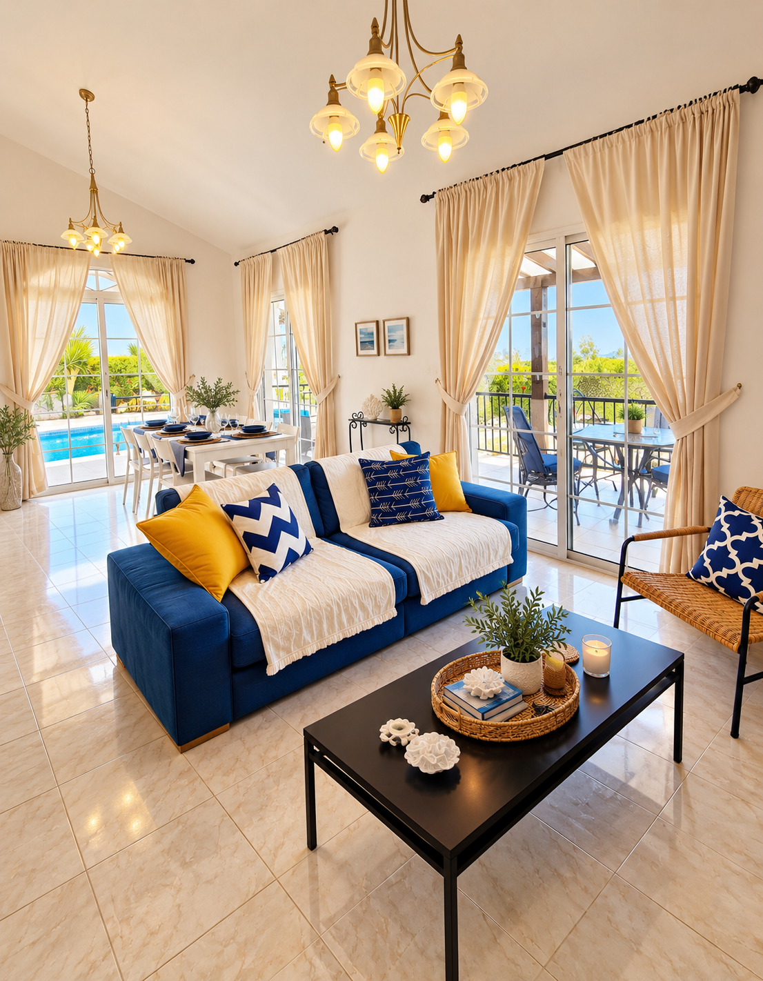 Colourful lounge area