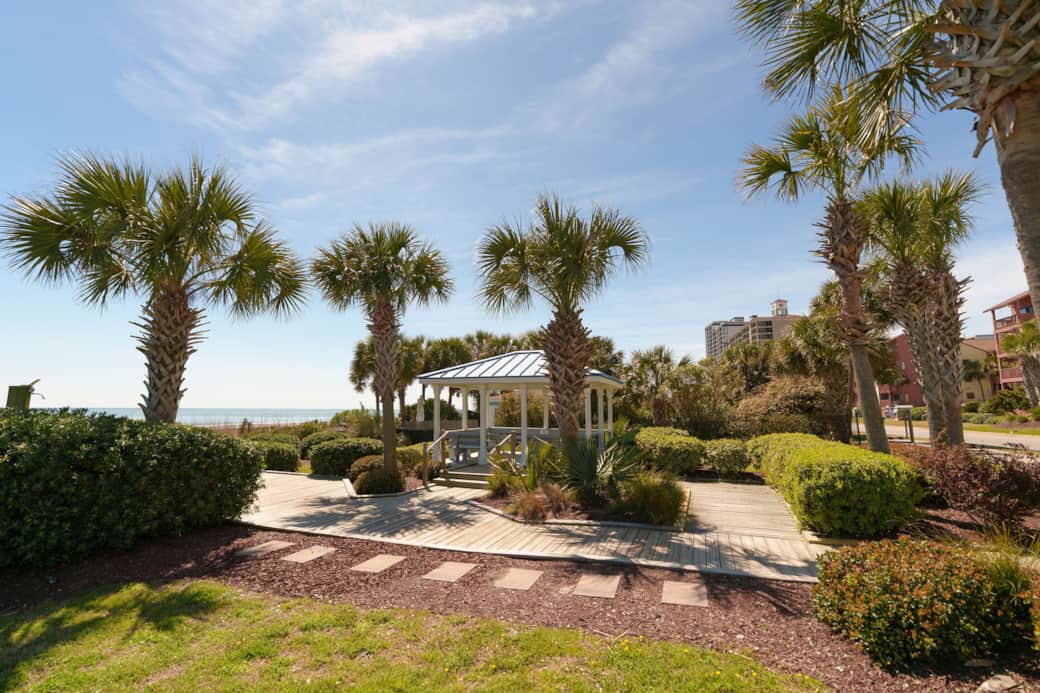 Gazebo and beach walkway