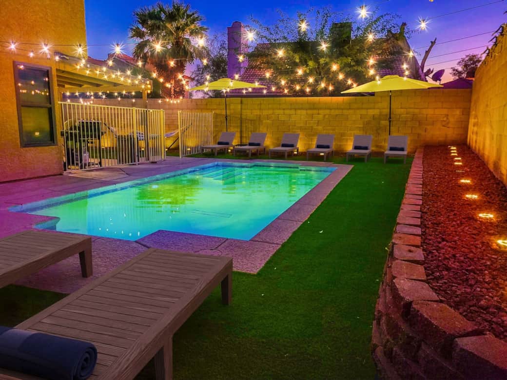 Amazing view and Amazing pool. An inviting and completely new experience at night that push everybody outside.