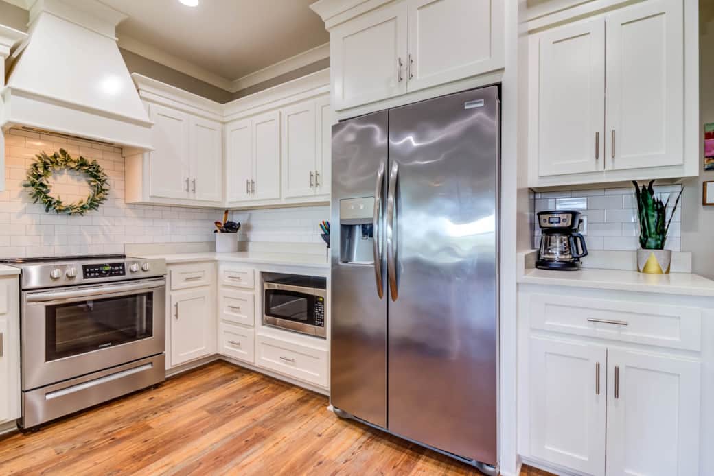 Fully stocked kitchen with stainless appliances and charm. Fully stocked kitchen with stainless appliances and charm.