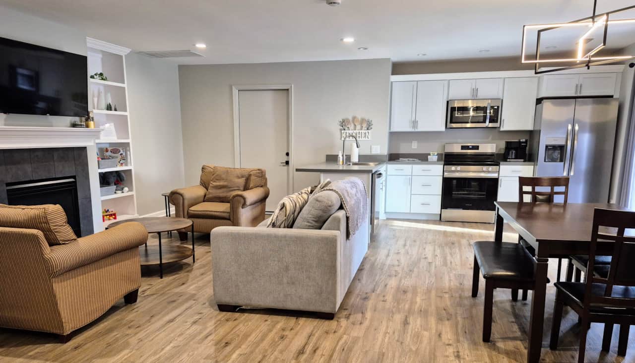 Open living/dining area