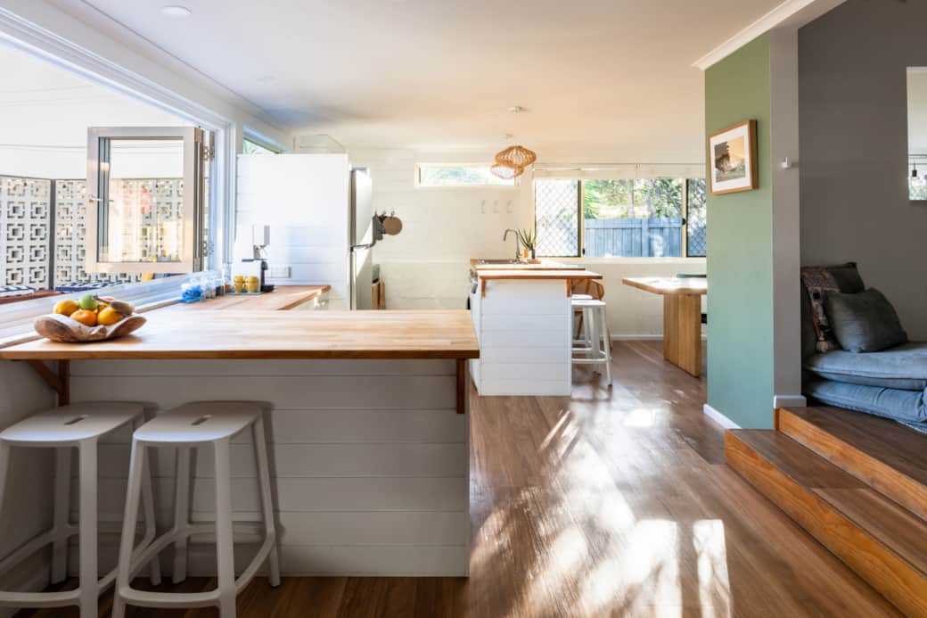 Fully equipped kitchen with modern appliances and an open plan layout