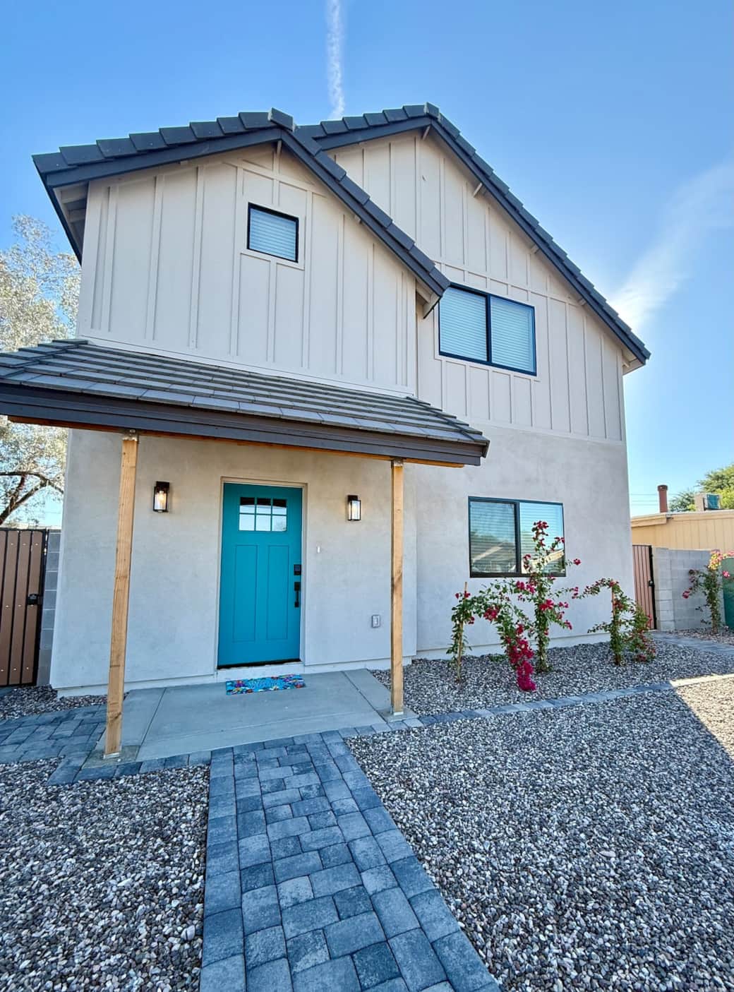 Exterior front door entrance view.