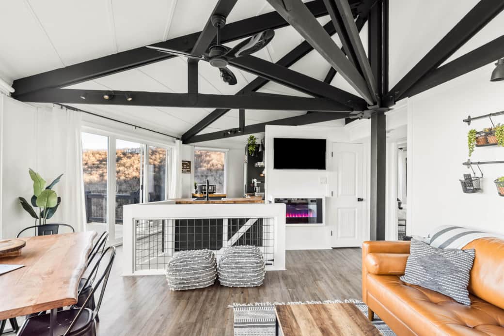 Open living, dining and kitchen