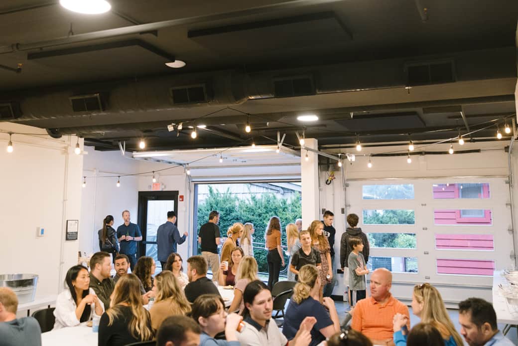 Event Space Barn Burner Interior Welcome Party