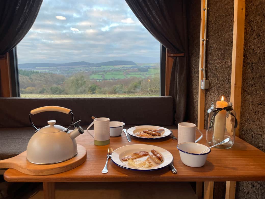 Indulge in a hearty breakfast with stunning views of the Irish countryside