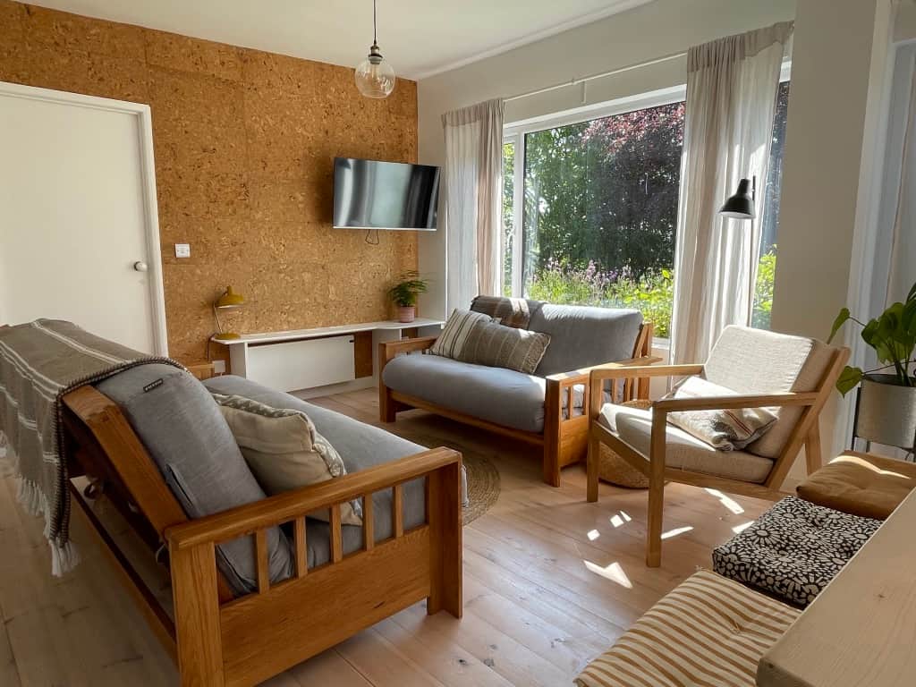 Living area with picture windows
