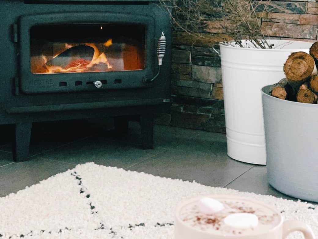 Snuggle up by the fireplace