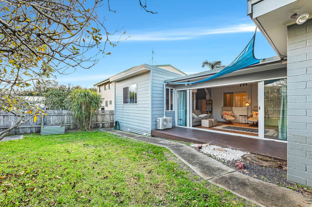 Kids and pets will enjoy the lovely backyard