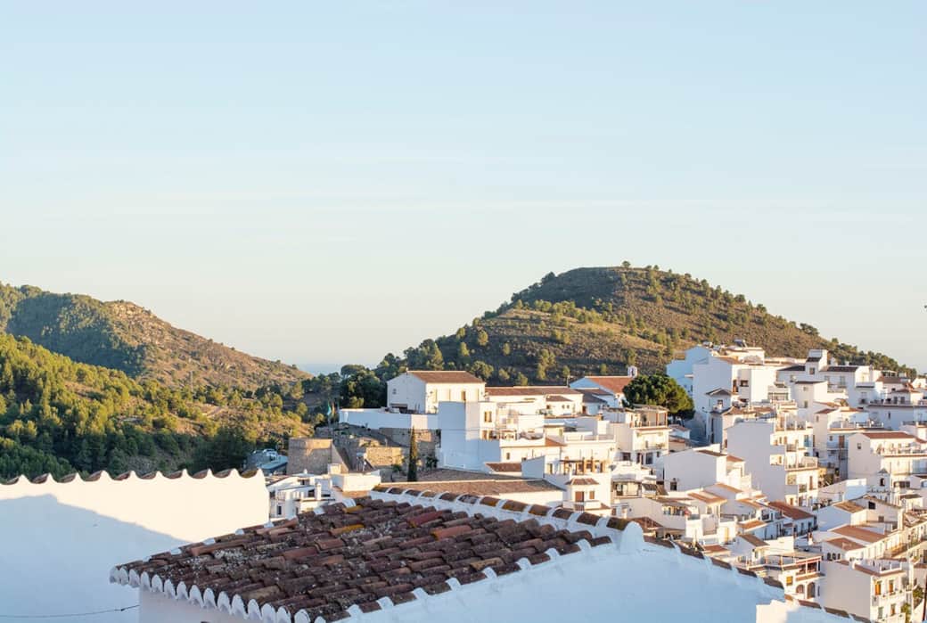 Rooftop terrace mountain view