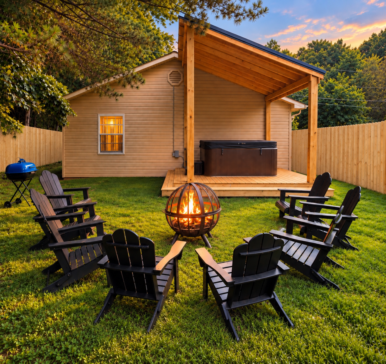 Enjoy the private yard with all of your loved ones!