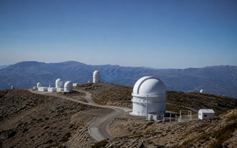 Cúpulas del observatorio de Calar Alto en la Sierra de los Filabres