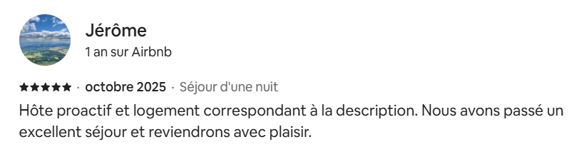 Avis Airbnb - La Cachette Secrète