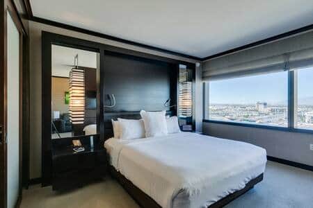 Spacious king suite with floor-to-ceiling Las Vegas Strip and Sphere views