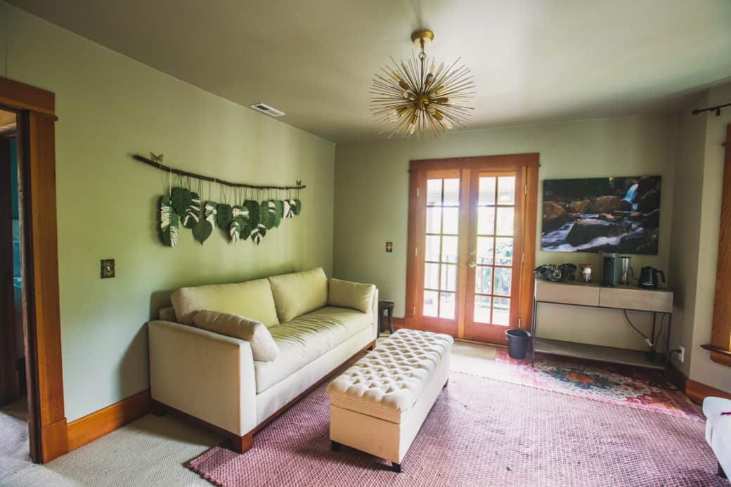 Bedroom Lounge - Sofa with Queen bed pull-out, coffee and tea bar, yoga mats provides (6)