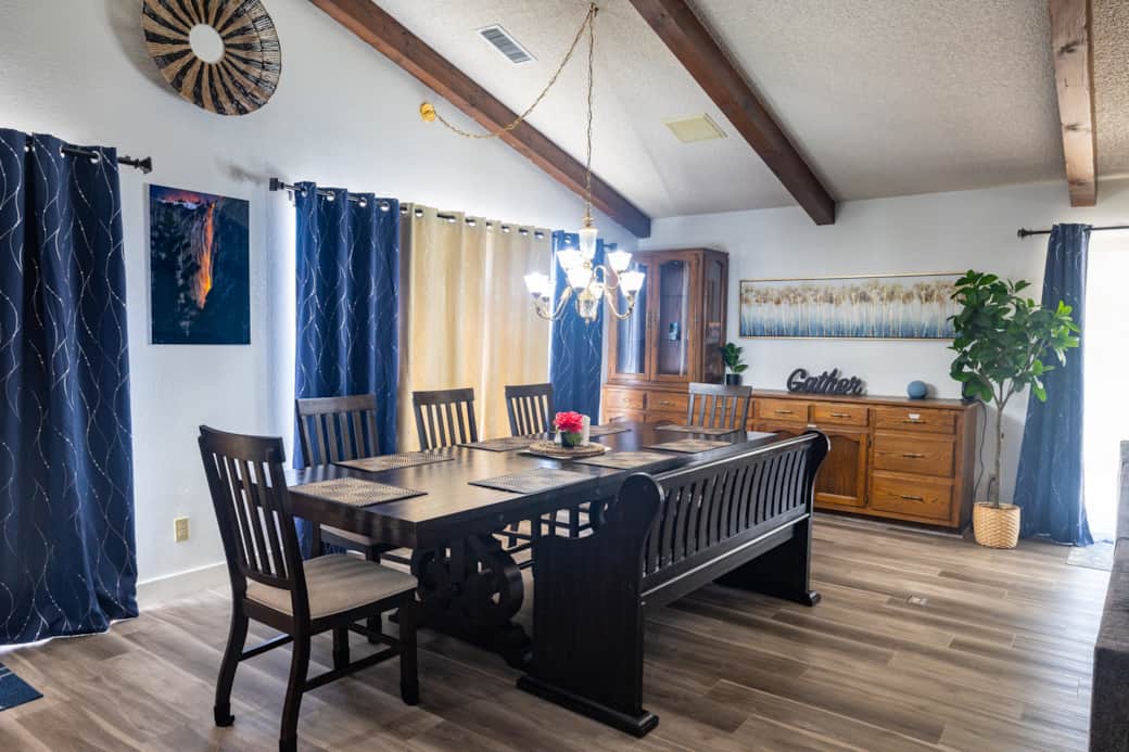 Dining room with 8 person seating Dining room with 8 person seating