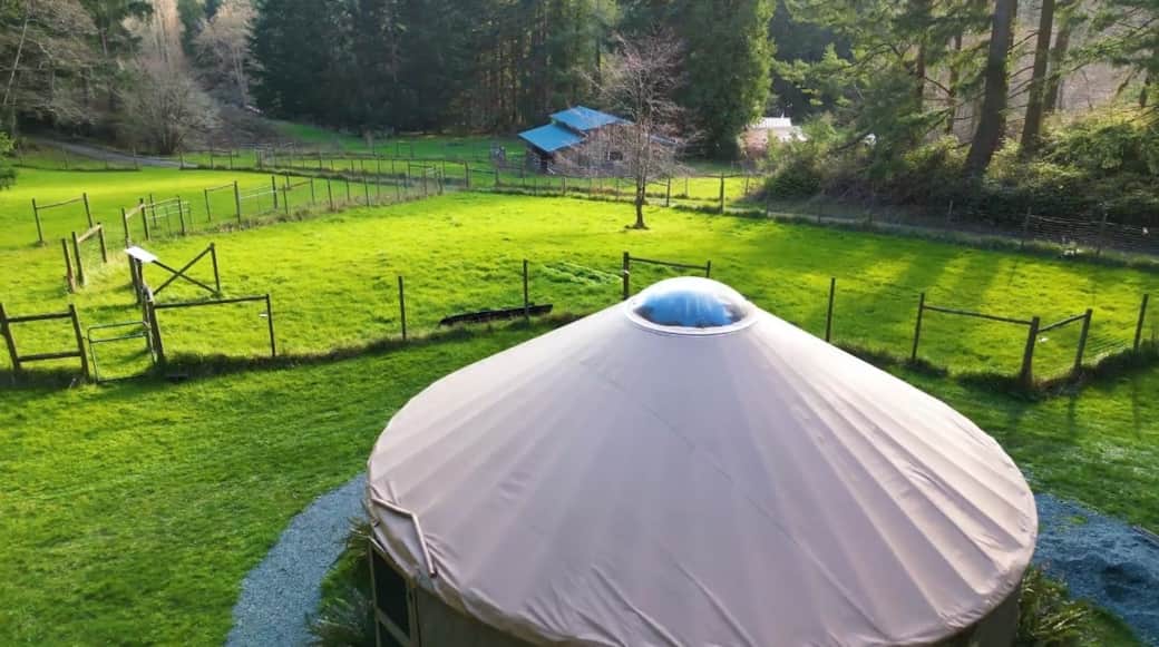 Private yurt retreat surrounded by quiet forest and pastures.