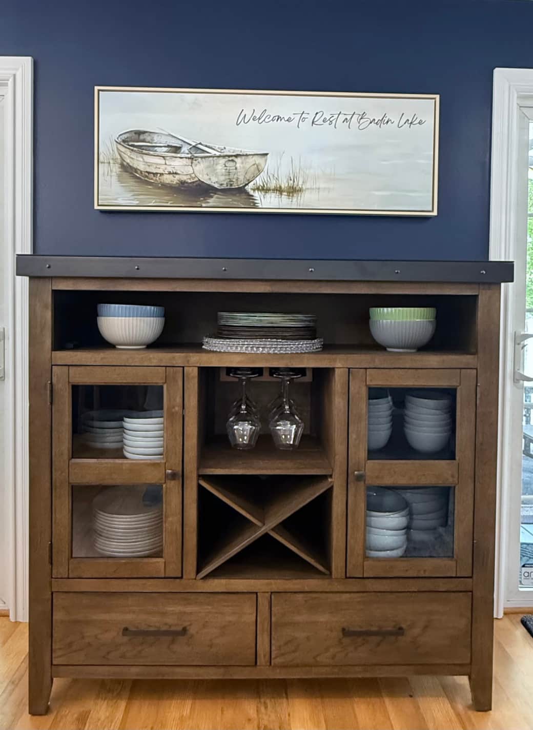 Hutch with formal dinnerware