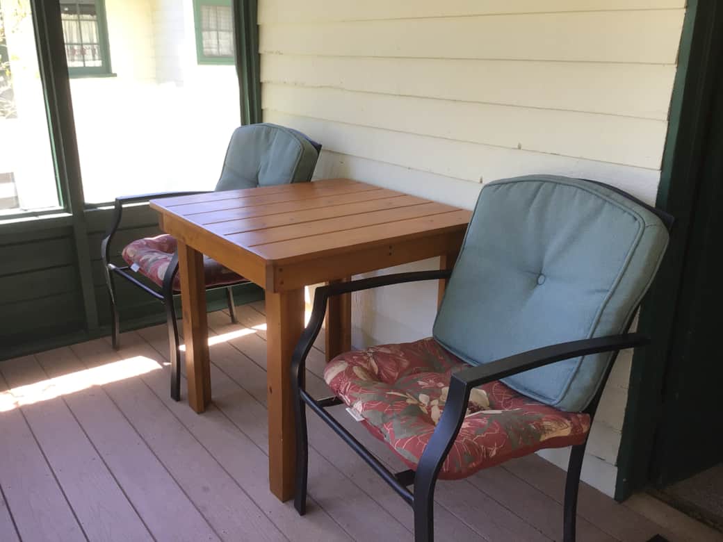 Porch chairs and table