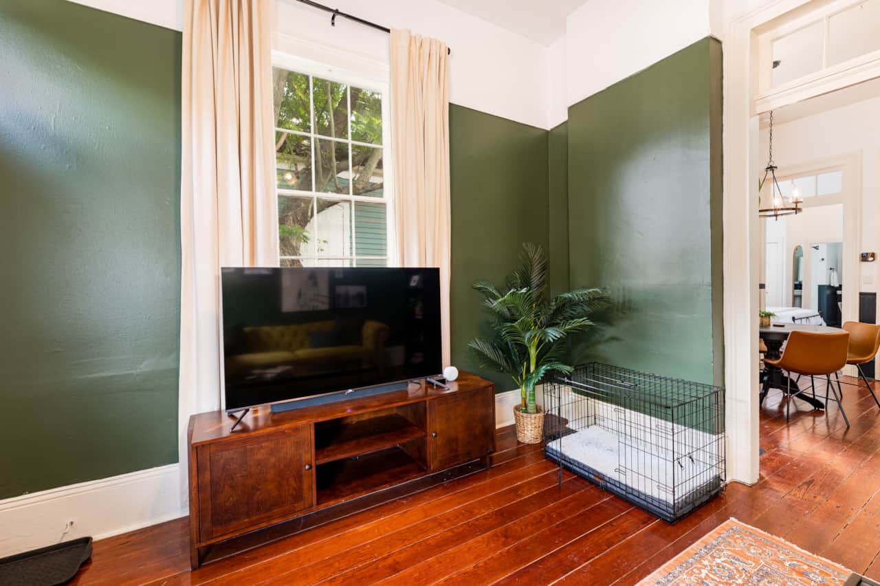 Living Room With Dog Crate (Provided)
