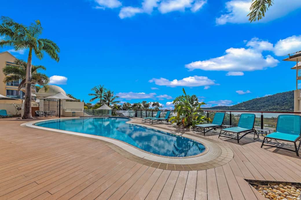 Climate controlled outdoor shared swimming pool