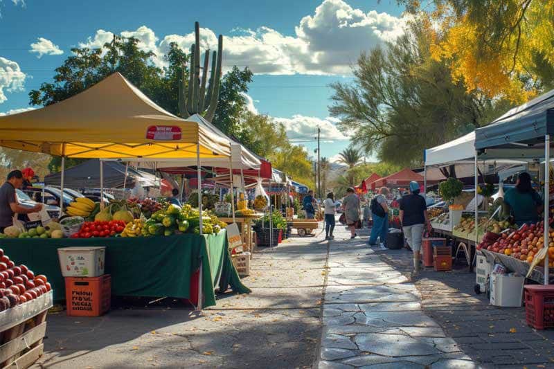 Fresh local produce at a Tucson farmers market