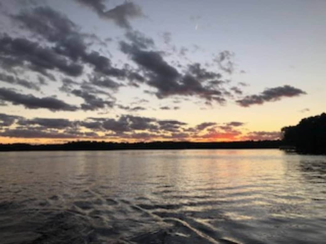 Sunsetting on the water