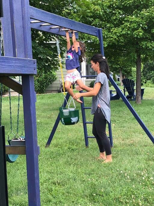 Swing set, slide and monkey bars for the kids Swing set, slide and monkey bars for the kids