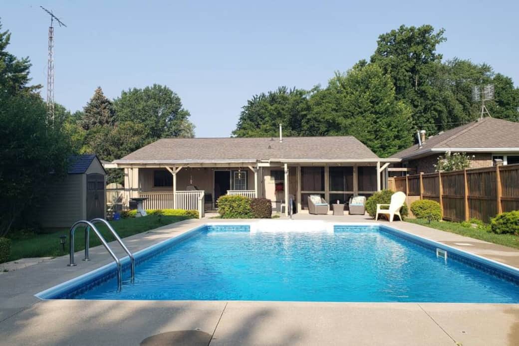 Private heated saltwater pool, perfect for relaxing all day