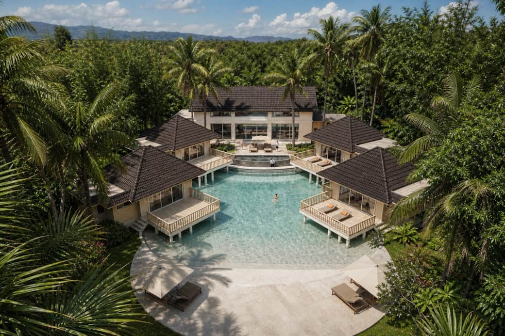 Aerial view of Miara Oasis, a celebrity villa retreat in Casa de Campo
