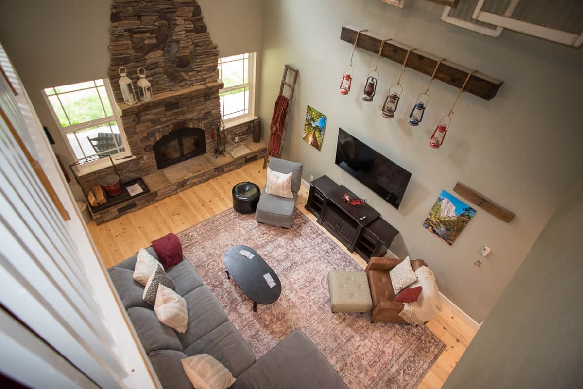 Birds eye view of living room