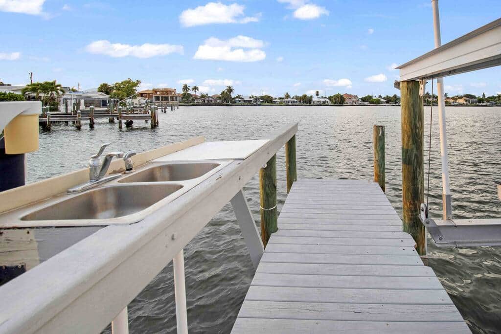 Dock w/ Fish prep station. Perfect for boaters and those who wish to fish!