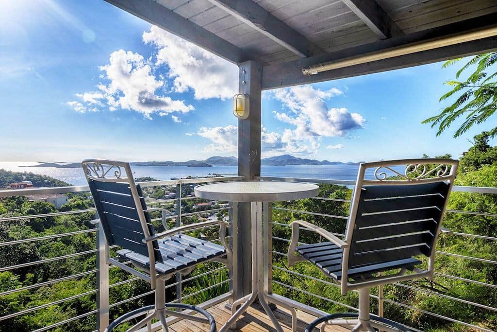 Private deck overlooking Cruz Bay