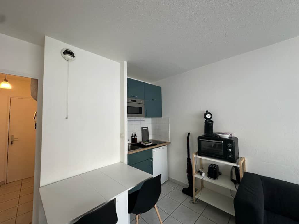 living room, sofa, kitchen, chair, desk