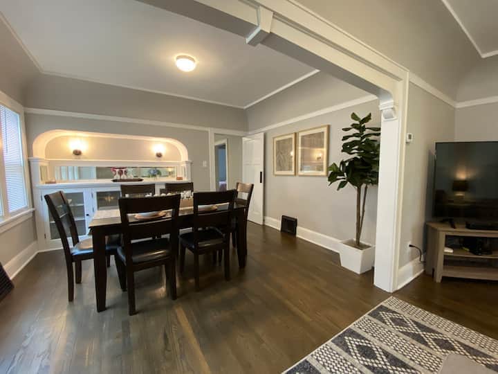 Opens seamlessly to a cozy living room, creating the perfect flow for meals and conversation