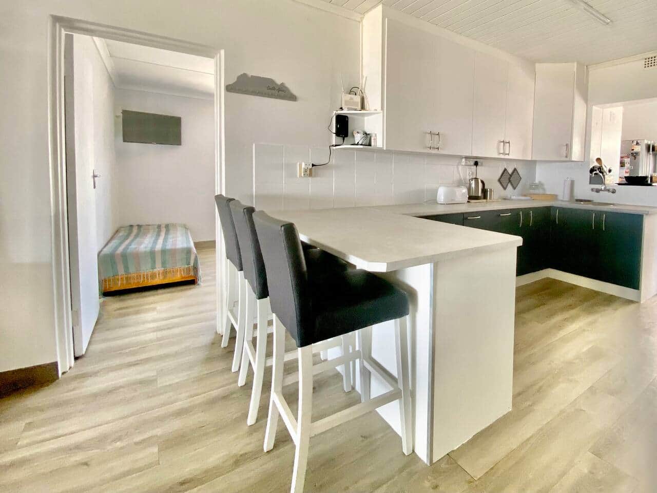 Open plan living room & kitchen area. 