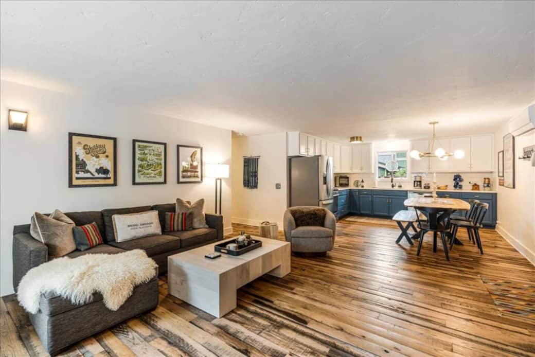 Living Room to dining + kitchen