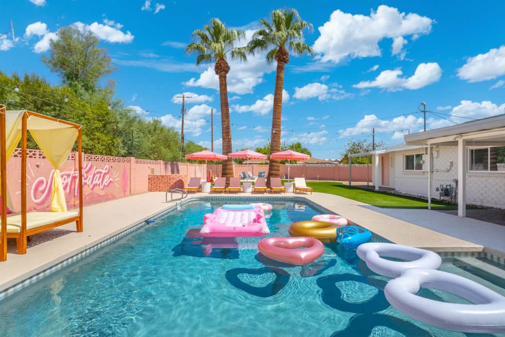 Spend your Scottsdale bachelorette trip poolside with plenty of space to lounge, swim, and celebrate