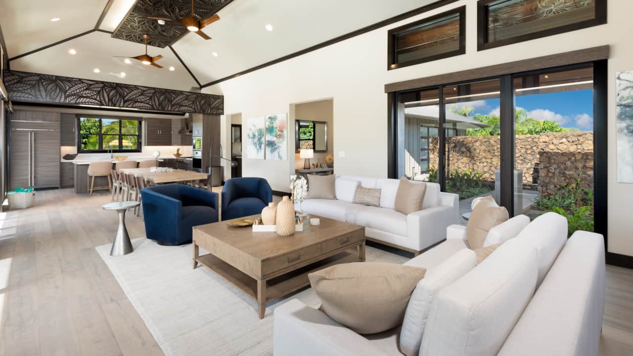 When you need a break from the sun enjoy the indoor living room.