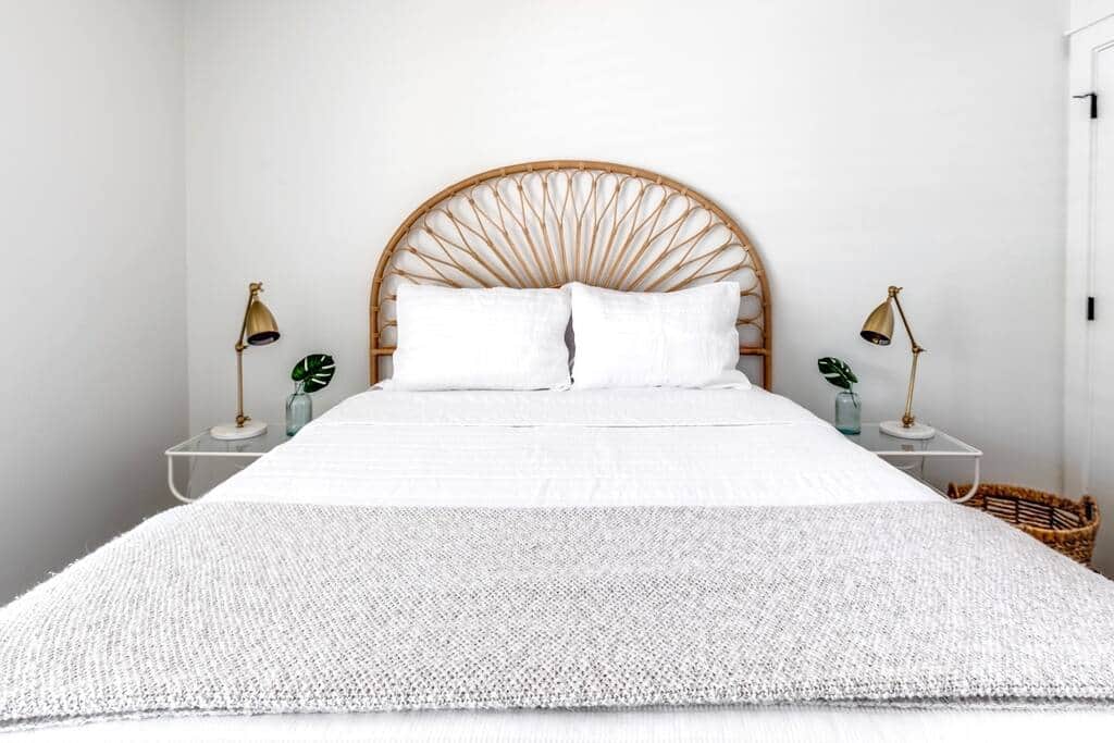 Second floor cozy queen bedroom with flat screen TV.