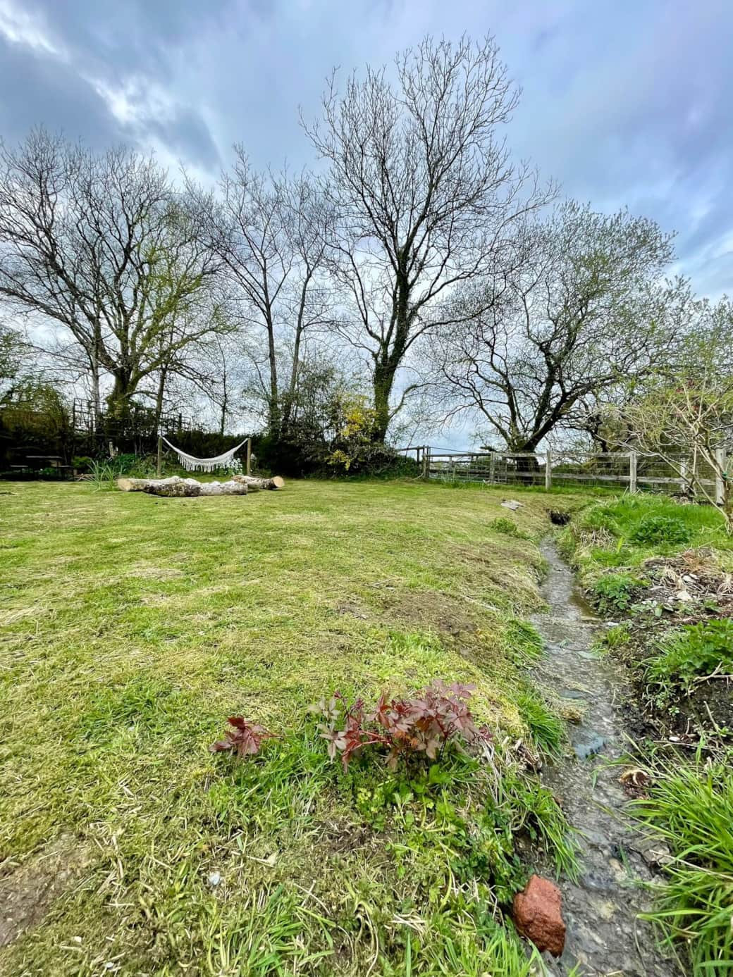 Private garden with view of stream