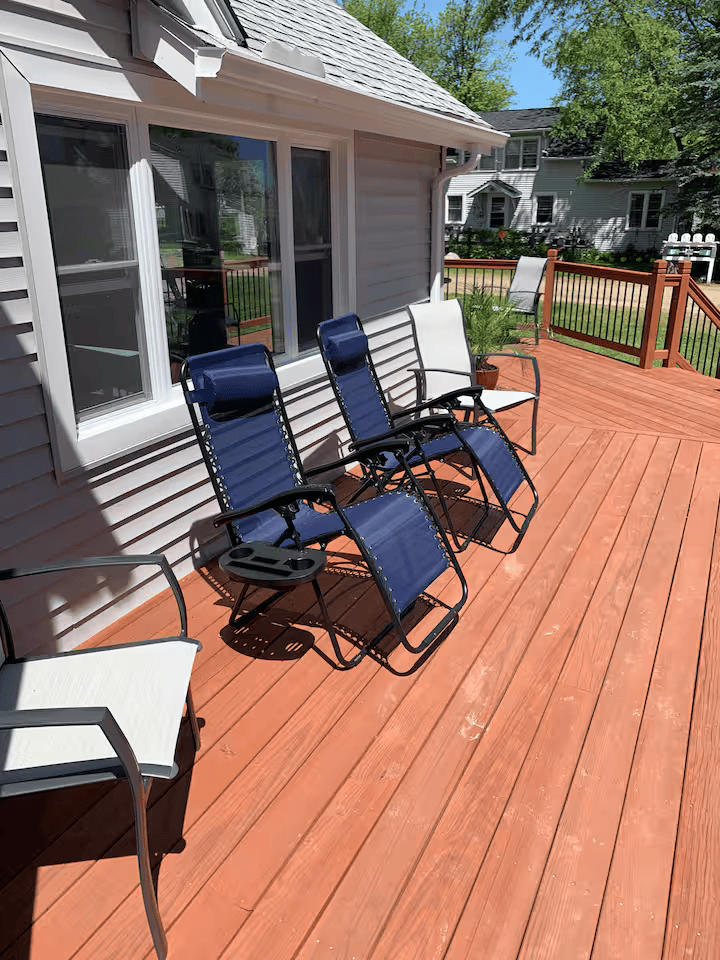 outdoor seating area perfect for relaxing near Lake Huron